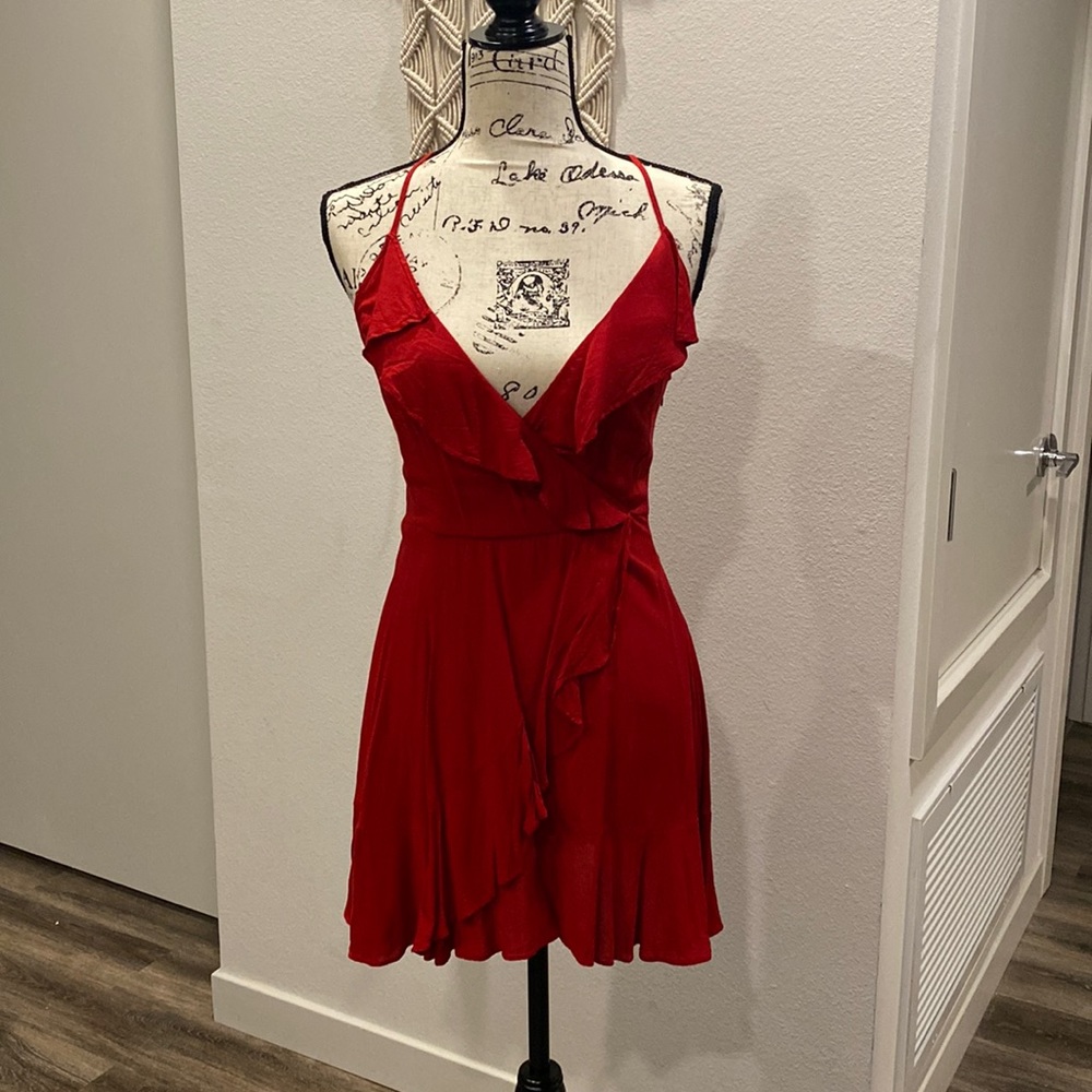 Red short dress